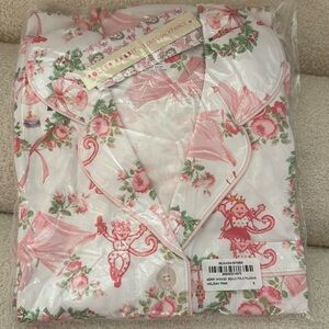 Roller Rabbit x LoveShackFancy Holiday Pink Size S NWT Polo Shorts Pajamas